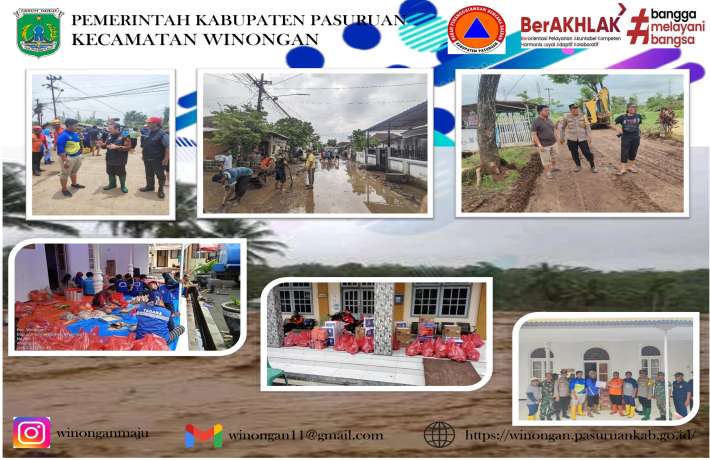 BANJIR DI KECAMATAN WINONGAN DISERTAI LUMPUR